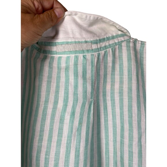 Tommy Bahama Turquoise Linen Button Front Top Size XL Tunic Beach Resort - Picture 8 of 15